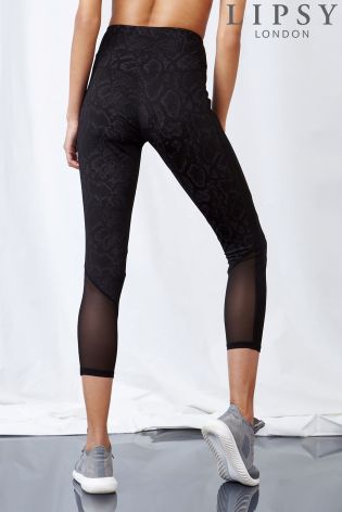 Lipsy Snake Print Mesh Legging